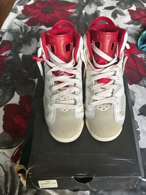 Jordan Air Jordan 6 Retro BG White and Red